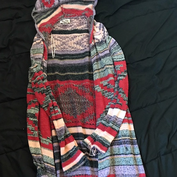 Long striped sweater cardigan - Picture 1 of 4